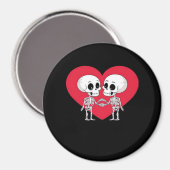 Valentijnsdag Funny Skeleton Hand Heart Magneet (Voorkant / Achterkant)