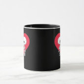 Valentijnsdag Funny Skeleton Hand Heart Mok (Midden)
