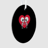 Valentijnsdag Funny Skeleton Hand Heart Ornament (voorkant)