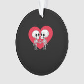 Valentijnsdag Funny Skeleton Hand Heart Ornament (voorkant)