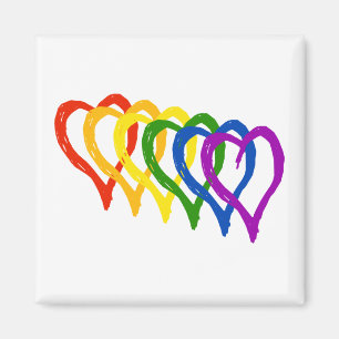 Valentijnsdag Gay Pride Regenboog Gelaagde Harten Magneet