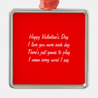 Valentijnsdag gedicht metalen ornament