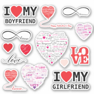 Valentijnsdag Geëigende aangepaste selectietekst Sticker