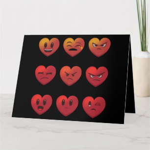 Valentijnsdag Gekke gezichten harten Funny Kaart