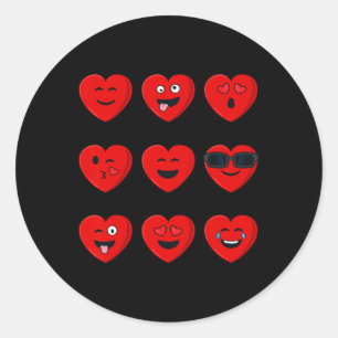 Valentijnsdag Gekke Gezichten Harten Leuke Jongens Ronde Sticker