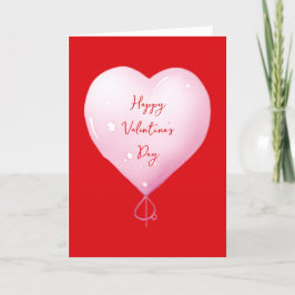 Valentijnsdag gelukkig hart custom helder rood feestdagen kaart