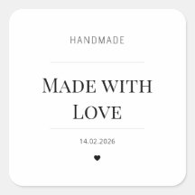 Valentijnsdag gemaakt met Liefde Vierkante Sticker