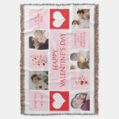 Valentijnsdag gepersonaliseerde fotocollage deken (Voorkant Verticaal)