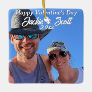 Valentijnsdag GEPERSONALISEERDE foto's en namen Keramisch Ornament
