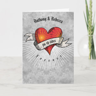 Valentijnsdag getatoeëerde harten Namen en datum t Feestdagen Kaart