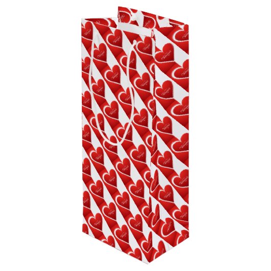 Valentijnsdag Gift Bag Wijn Cadeautas (Achterkant Gekanteld)