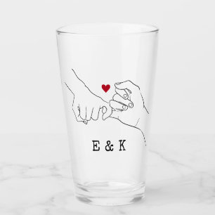 Valentijnsdag Gift Pinky Promise Couple Gift Glas