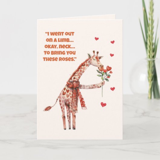 Valentijnsdag Giraffe Koppel Kaart – Schattig & Gr (Voorkant)