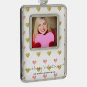 Valentijnsdag Glitter Hart Script Foto Ornament (Rechts)