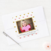 Valentijnsdag Glitter Heart Script Foto Sticker (Envelop)