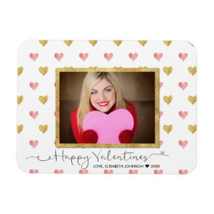 Valentijnsdag Glitter Heart Script - Fotomagneet Magneet
