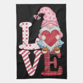 Valentijnsdag Gnome liefde paar geschenken voor ha Theedoek (Verticaal)