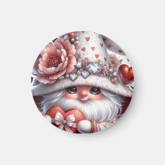 Valentijnsdag Gnome Magnet Magneet (Voorkant)