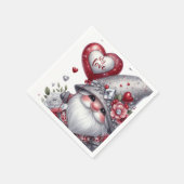 Valentijnsdag Gnome Papieren servetten (Hoek)