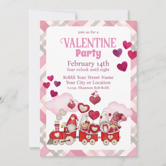 Valentijnsdag Gnomen op trein Kaart (Voorkant)