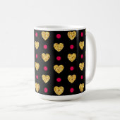 Valentijnsdag Gold Hearts Pattern-23655 Koffiemok (Voorkant rechts)