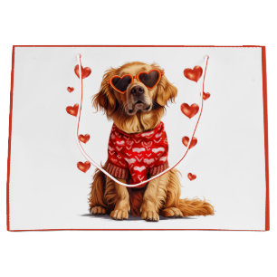 Valentijnsdag Golden Retriever Dog Groot Cadeauzakje