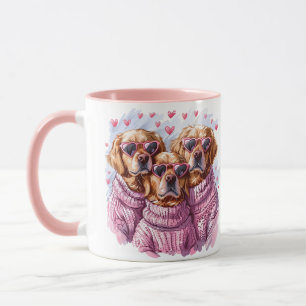 Valentijnsdag Golden Retriever Dogs Mok