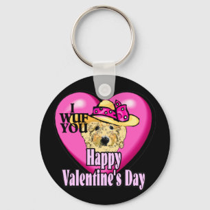 Valentijnsdag Goldendoodle Sleutelhanger
