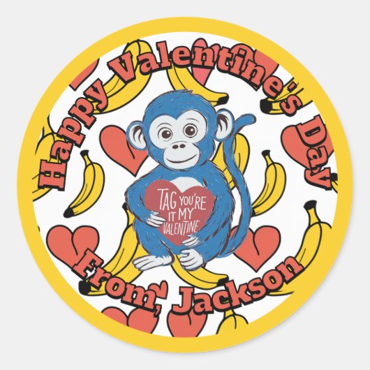 Valentijnsdag Gorilla Sticker (Voorkant)