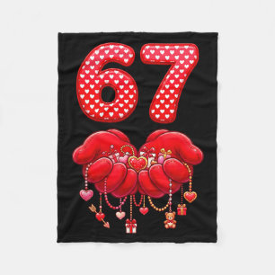 Valentijnsdag Grappig 67 Zes Zeven Valentijnshart  Fleece Deken