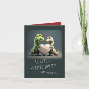 Valentijnsdag Grappig Alligator Krokodil Koppel Kaart