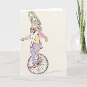 Valentijnsdag Grappige Clown Romantiek Cartoon Kun Kaart