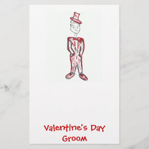 Valentijnsdag Groom Briefpapier