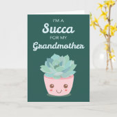 Valentijnsdag Grootmoeder met Kawaii Succulent Kaart (Gele Bloem)