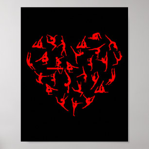 Valentijnsdag Gym Motivatie Gymnastiek Hart Poster