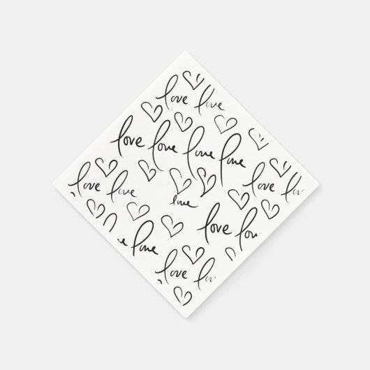 Valentijnsdag Hand Drawn Script Love Lettering Servet (Hoek)