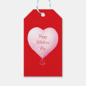 Valentijnsdag Happy Heart Custom Bright Red Cadeaulabel (Voorkant)