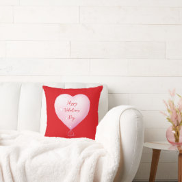 Valentijnsdag Happy Heart Custom Bright Red Kussen