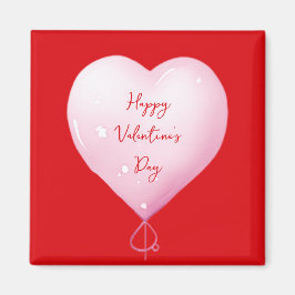 Valentijnsdag Happy Heart Custom Bright Red Magneet