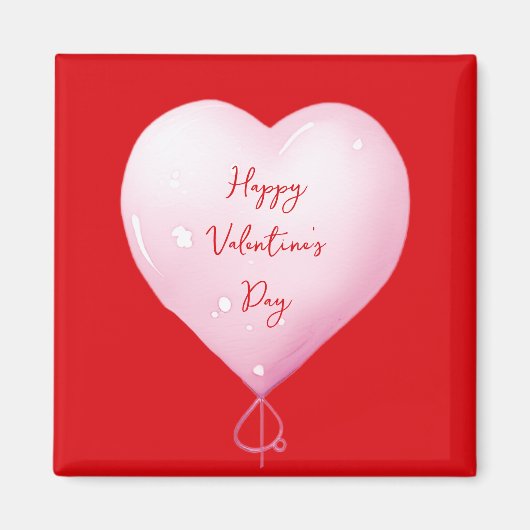 Valentijnsdag Happy Heart Custom Bright Red Magneet (Voorkant)
