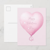 Valentijnsdag Happy Heart Custom Pink Script Feestdagenkaart (Voorkant / Achterkant)