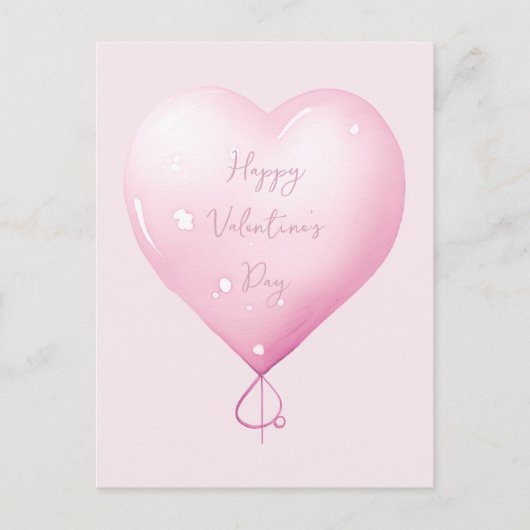 Valentijnsdag Happy Heart Custom Pink Script Feestdagenkaart (Voorkant)