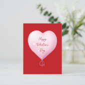 Valentijnsdag Happy Heart Pink-script Feestdagenkaart (Staand voorkant)