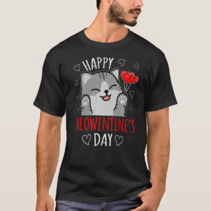Valentijnsdag Happy Meowentine's Day Funny Cat L T-shirt
