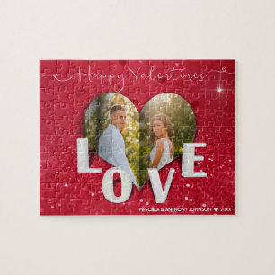 Valentijnsdag Harde foto Rood Glitter - Puzzle Legpuzzel