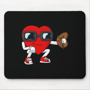 Valentijnsdag Hart Baseball Catcher Fun Boys Gir Muismat