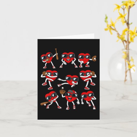 Valentijnsdag Hart Baseball Hitter Pitcher Fun B Kaart (Gele Bloem)