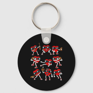 Valentijnsdag Hart Baseball Hitter Pitcher Fun B Sleutelhanger