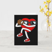 Valentijnsdag Hart Baseball Pitcher Fun Boys Gir Kaart (Gele Bloem)