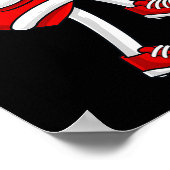 Valentijnsdag Hart Baseball Pitcher Fun Boys Gir Poster (Hoek)